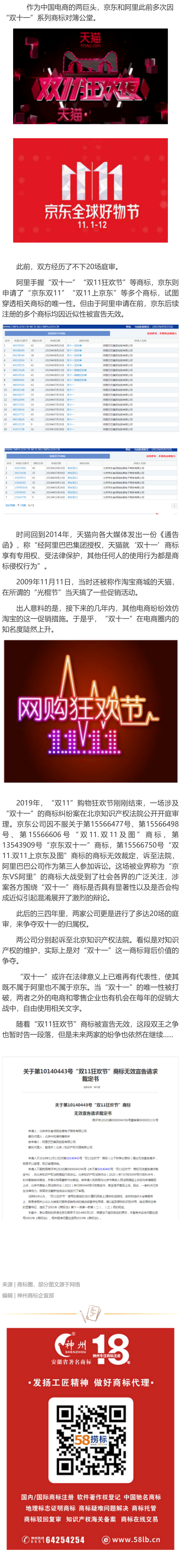 “雙11狂歡節(jié)”商標(biāo)被無(wú)效宣告，附裁定書